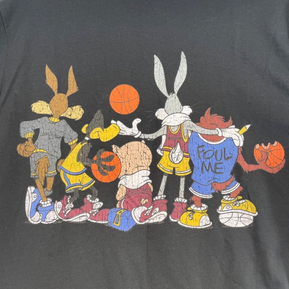 Looney Tunes Basketball Team Graphic T-Shirt Black Unisex Size Medium - Picture 7 of 14